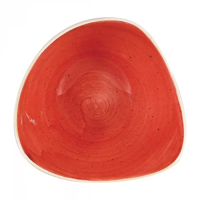 Churchill Stonecast Triangular Bowls Berry Red 185mm (Pack of 12) - Image 1