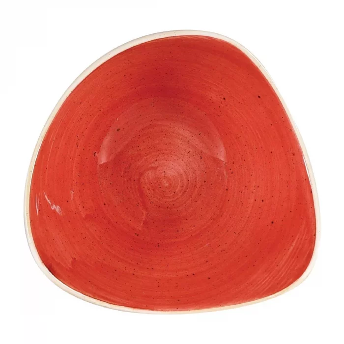 Churchill Stonecast Triangular Bowls Berry Red 153mm (Pack of 12) - Image 1