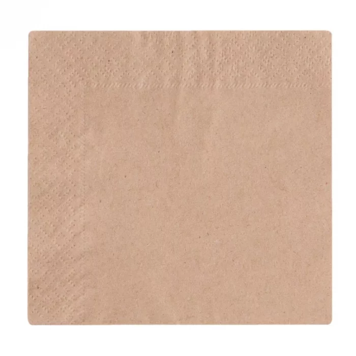 Vegware Recycled Cocktail Napkin Kraft 24x24cm 2ply 1/4 Fold (Pack of 4000) - Image 1