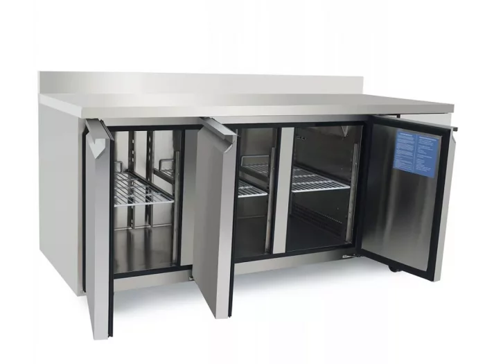 Atosa EPF3432HDSB 3 Door Preparation Counter Fridge with Splash Back  420 Litres - Image 1