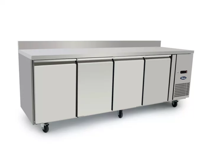 Atosa EPF3442HDSB 4 Door Preparation Counter Fridge with Splash Back  510 Litres - Image 1