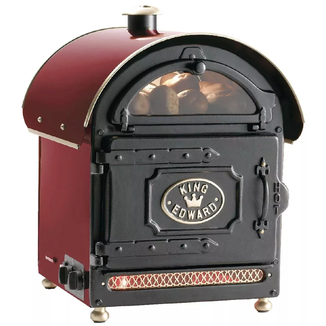 f455_y_claret-front.jpg King Edward Potato Baker Small Claret PB1FV - Image 1