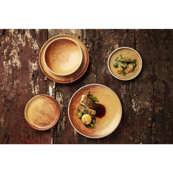 Olympia Canvas Small Rim Round Plate Sienna Rust 265mm (Pack of 6) - Image 4