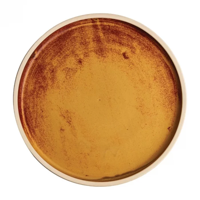Olympia Canvas Flat Round Plate Sienna Rust 250mm (Pack of 6) - Image 1