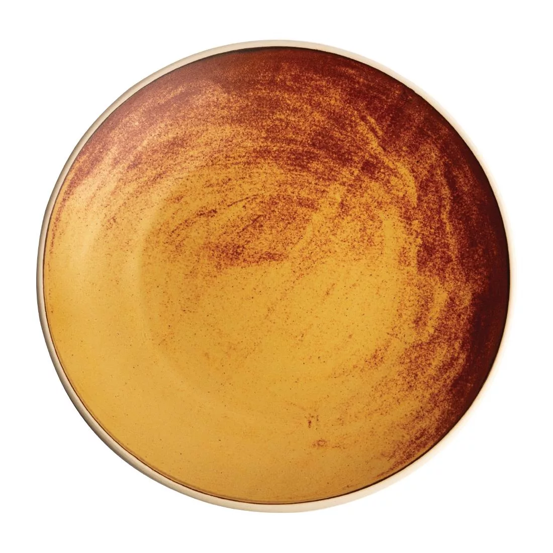 fa311_top.jpg Olympia Canvas Concave Plate Sienna Rust 270mm (Pack of 6) - Image 1