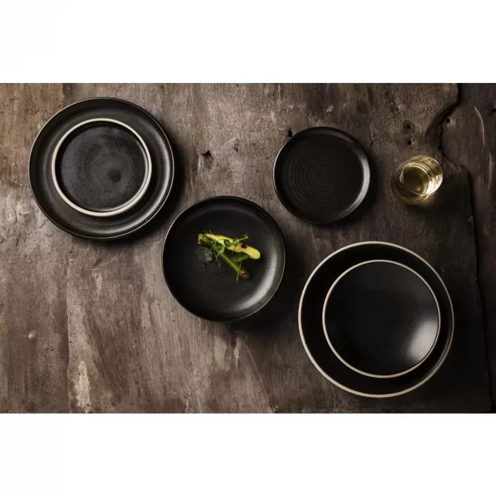 Olympia Canvas Concave Plate Delhi Black 270mm (Pack of 6) - Image 2