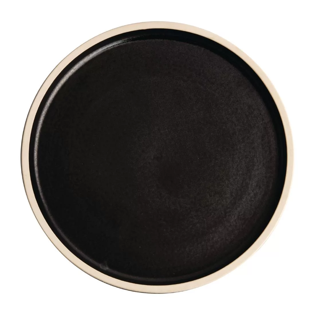 fa315_top.jpg Olympia Canvas Flat Round Plate Delhi Black 250mm (Pack of 6) - Image 1