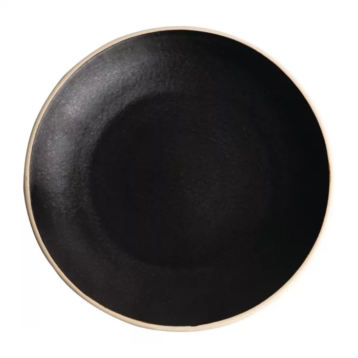 Olympia Canvas Concave Plate Delhi Black 270mm (Pack of 6) - Image 1