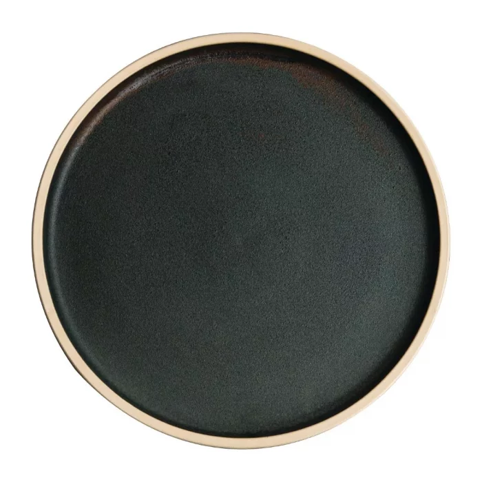 Olympia Canvas Flat Round Plate Green Verdigris 250mm (Pack of 6) - Image 1