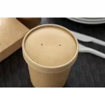 Colpac Recyclable Kraft Microwavable Soup Cup Lids 450ml / 16oz (Pack of 500) - Image 7