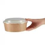 Colpac Recyclable Kraft Salad Pots With Lid Large 1300ml / 45oz (Pack of 150) - Image 3