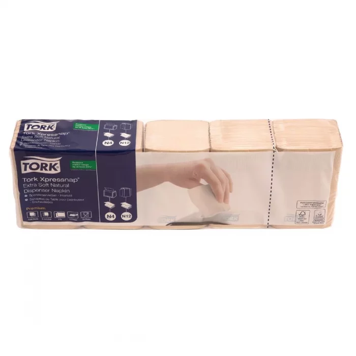 Tork Xpressnap Recycled Dispenser Napkin Natural 2Ply 1/2 Fold (Pack of 8x1000) - Image 4
