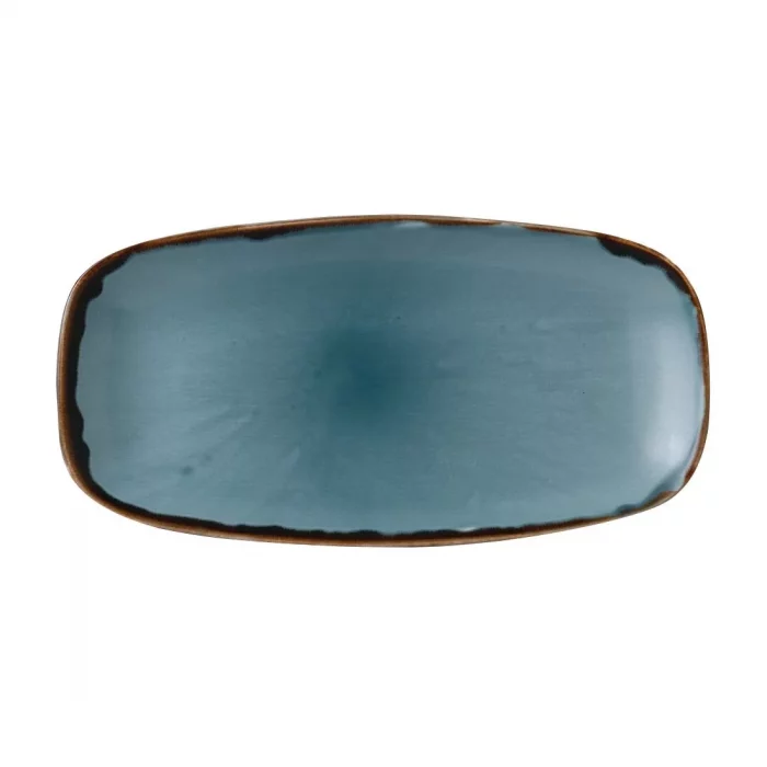 Dudson Harvest Chefs Oblong Plates Blue 355 x 189mm (Pack of 6) - Image 1