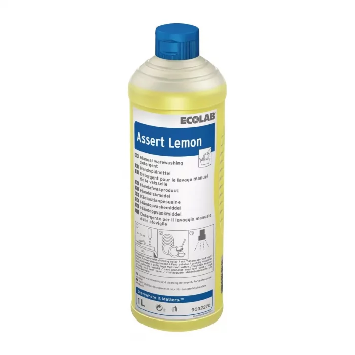 Ecolab Assert Lemon Washing Up Liquid Concentrate 1Ltr (6 Pack) - Image 1