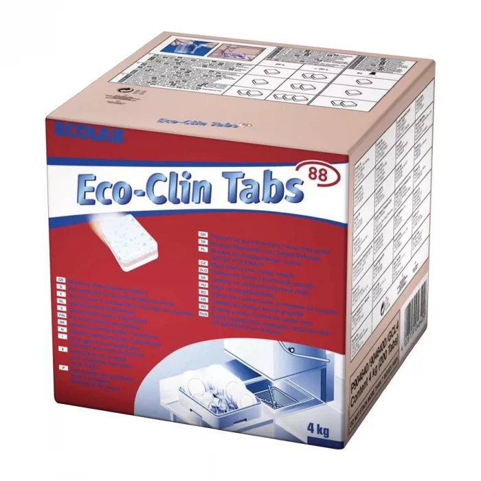 Ecolab Eco-Clin Tabs 88 Three-In-One Dishwasher Tablets (200 Pack) - Image 1