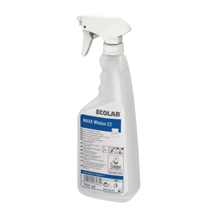ECOLAB Maxx Windus C2 Toilet Glass & Surface Cleaner (12x750ml) - Image 1