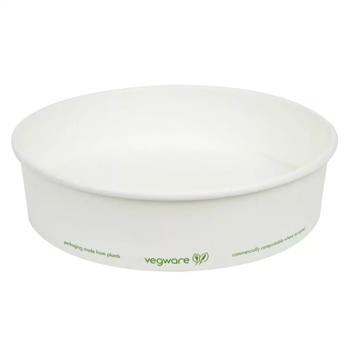 Vegware 185-Series Compostable Bon Appetit Wide PLA-lined Paper Food Bowls 26oz (Pack of 300) - Image 3