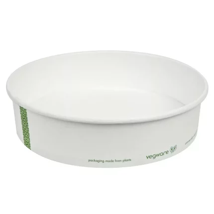 Vegware 185-Series Compostable Bon Appetit Wide PLA-lined Paper Food Bowls 26oz (Pack of 300)