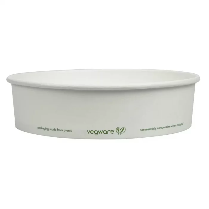 Vegware 185-Series Compostable Bon Appetit Wide PLA-lined Paper Food Bowls 26oz (Pack of 300) - Image 4