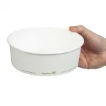 Vegware 185-Series Compostable Bon Appetit Wide PLA-lined Paper Food Bowls 32oz (Pack of 300) - Image 5