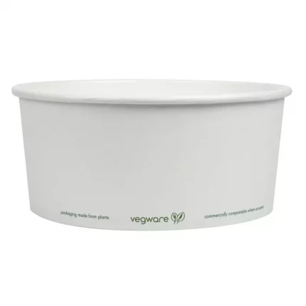 Vegware 185-Series Compostable Bon Appetit Wide PLA-lined Paper Food Bowls 48oz (Pack of 300)