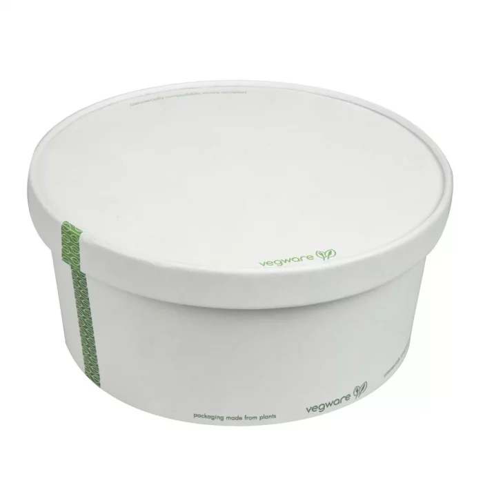 Vegware 185-Series Compostable Bon Appetit Wide PLA-lined Paper Food Bowls 48oz (Pack of 300) - Image 7