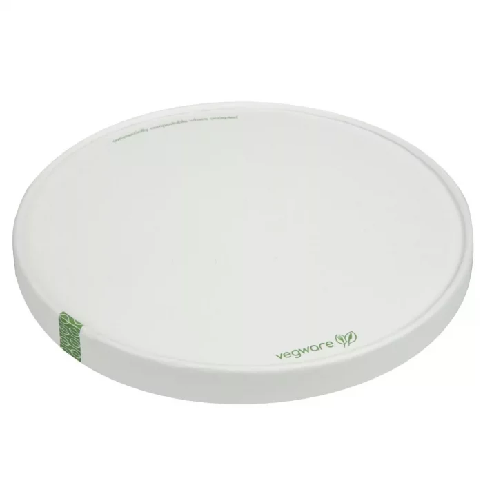 Vegware 185-Series Compostable Bon Appetit Wide PLA-lined Paper Food Bowl Lid (Pack of 300) - Image 3