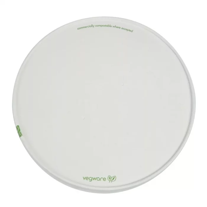 Vegware 185-Series Compostable Bon Appetit Wide PLA-lined Paper Food Bowl Lid (Pack of 300) - Image 1
