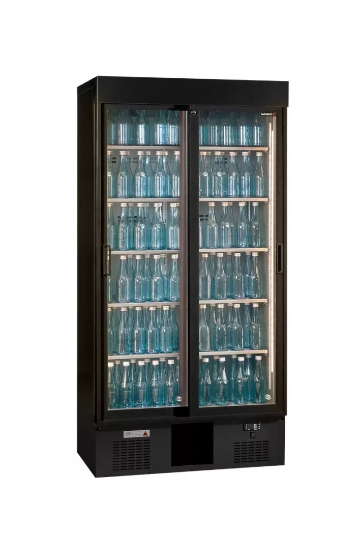 Gamko Maxiglass MG3/500SD Maxiglass Sliding Glass Double Door Upright Bottle Cooler  500 Litres - Image 1