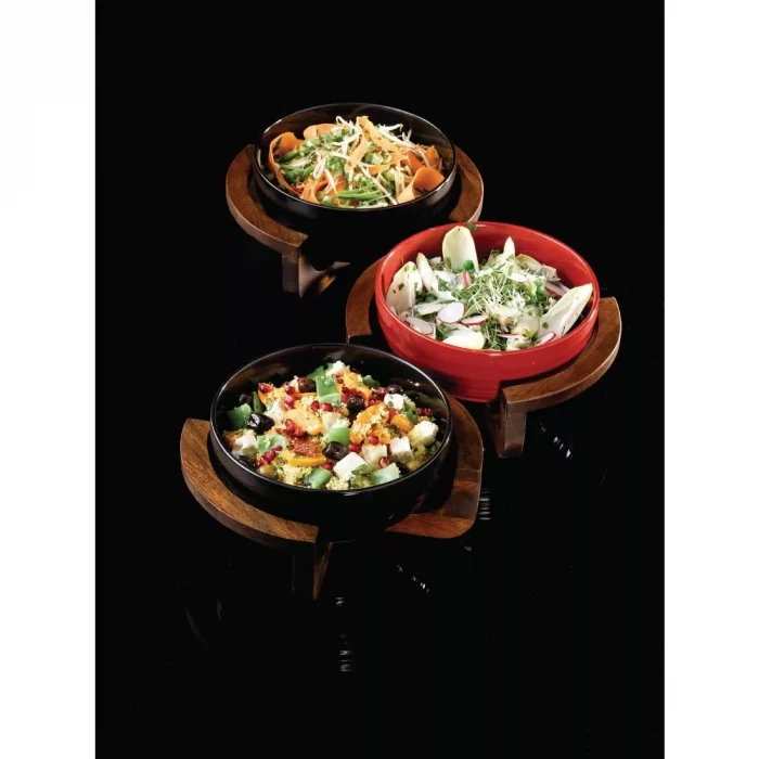 Art de Cuisine Red Glaze Ripple Bowls Small (Pack of 6) - Image 3