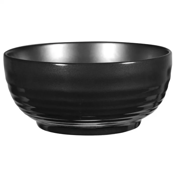 Art de Cuisine Black Glaze Ripple Bowls Large (Pack of 4) - Image 1