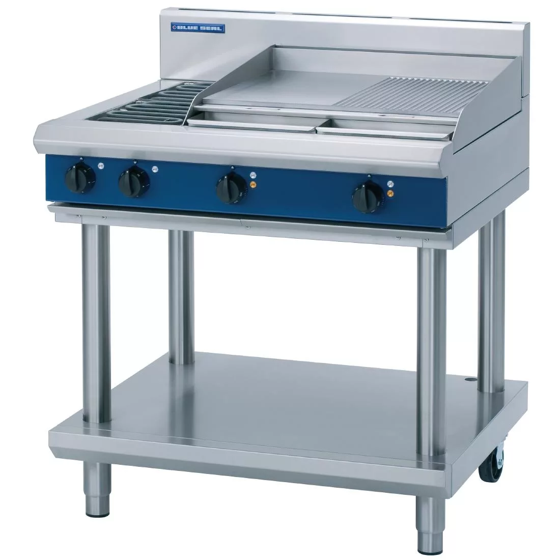 gk255-blueseal.jpg Blue Seal Evolution Cooktop 2 Element/Griddle Electric on Stand 900mm E516B-LS - Image 1