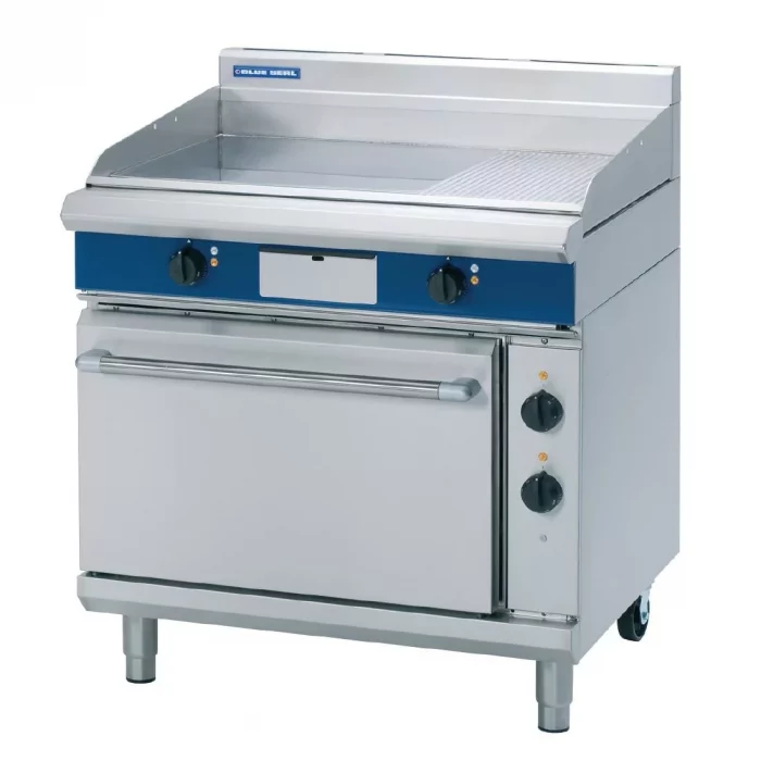 Blue Seal Evolution Chrome 1/3 Ribbed Griddle Static Oven Electric 900mm EPE506 - Image 1