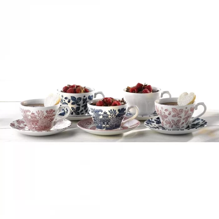 Churchill Vintage Prints Georgian Teacup Blue 200ml (Pack of 12) - Image 2