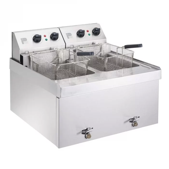 Parry Twin Tank Twin Basket Countertop Electric Fryer NPDF3 - Image 1