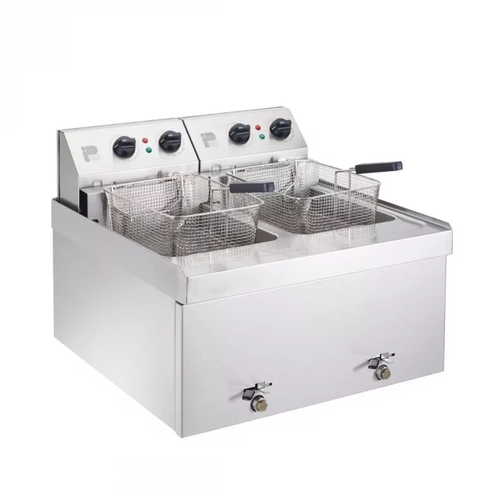Parry Twin Tank Twin Basket Countertop Electric Fryer NPDF6 - Image 1