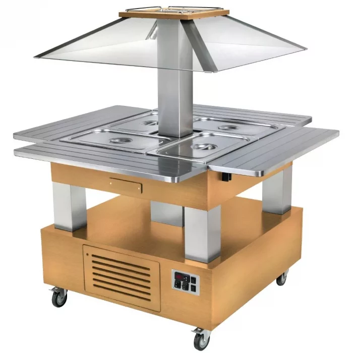 Roller Grill Chilled Salad Bar Square Light Wood - Image 1