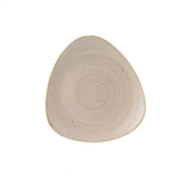 Churchill Stonecast Triangle Plates Nutmeg Cream 229mm (Pack of 12) - Image 1