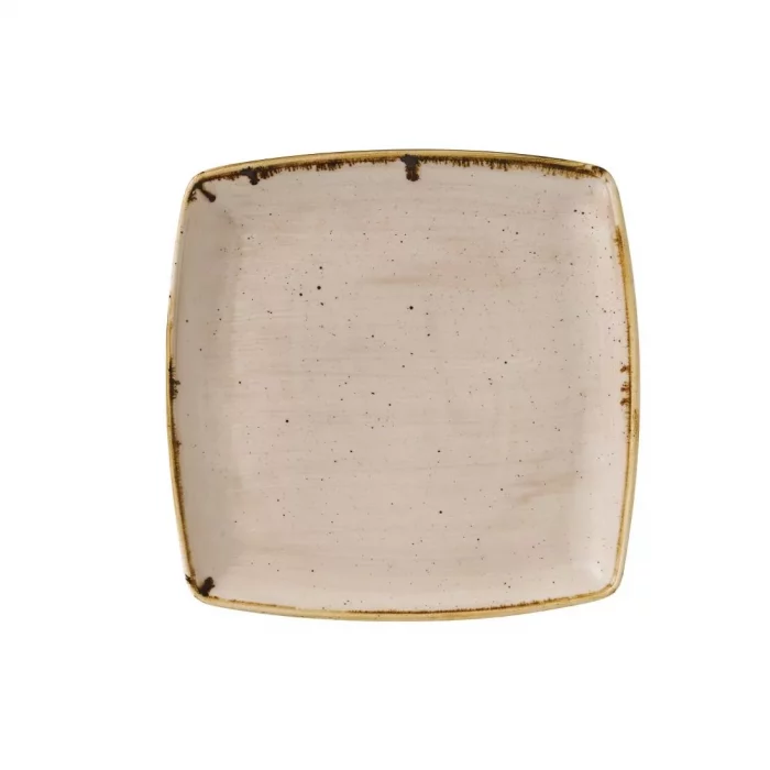 Churchill Stonecast Deep Square Plate Nutmeg Cream 260 x 260mm (Pack of 6) - Image 1