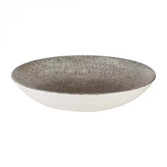 Churchill Studio Prints Raku Round Coupe Bowls Quartz Black 248mm (Pack of 12) - Image 1