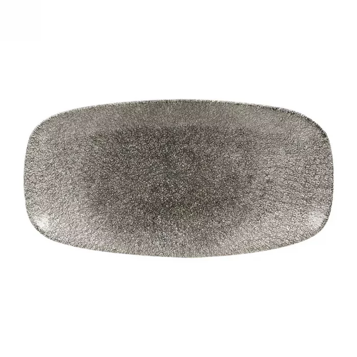 Churchill Studio Prints Raku Rectangular Plates Quartz Black 355mm (Pack of 6) - Image 1