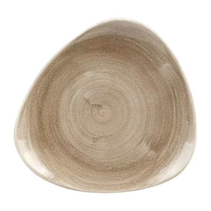 Churchill Stonecast Patina Antique Triangle Plates Taupe 229mm - Image 1