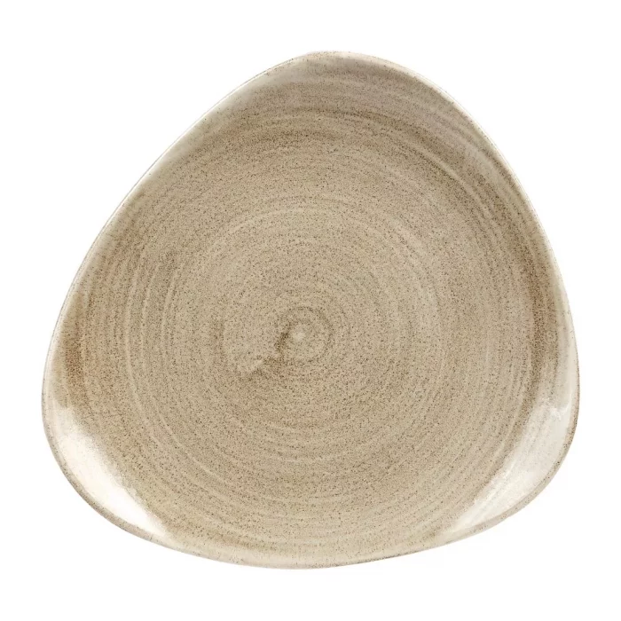 Churchill Stonecast Patina Antique Triangle Plates  Taupe 190mm - Image 1