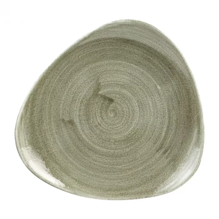 Churchill Stonecast Patina Antique Triangle Plates Green 192mm - Image 1