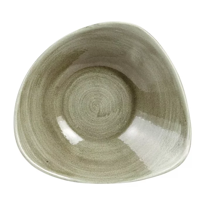 Churchill Stonecast Patina Antique Triangle Bowls Green 235mm - Image 2
