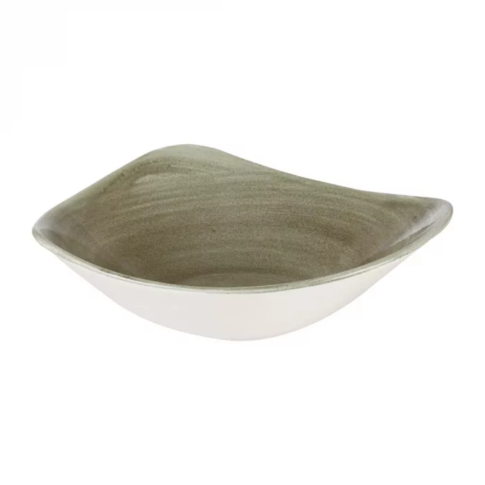 Churchill Stonecast Patina Antique Triangle Bowls Green 235mm - Image 1
