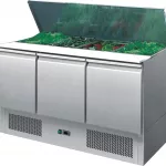 Ice-A-Cool ICE3850GR 3 Door Refrigerated Saladette Preparation Counter  380 Litres