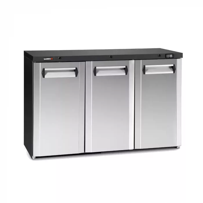 Gamko Maxiglass LG3/315CS Hinged Solid Stainless Steel Triple Door Undercounter Bottle Cooler  338 Litres - Image 1