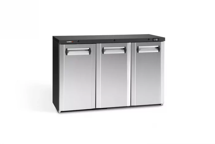 Gamko Maxiglass MG3/315CS Maxiglass Hinged Stainless Steel Front Triple Door Undercounter Bottle Cooler  315 Litres - Image 1