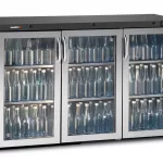 Gamko Maxiglass MG3/315GCS Maxiglass Hinged Stainless Steel Frame Glass Triple Door Undercounter Bottle Cooler  315 Litres